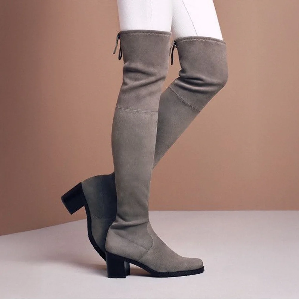 Stuart Weitzman Urban Over The Knee Boot in Gray - sz 8
